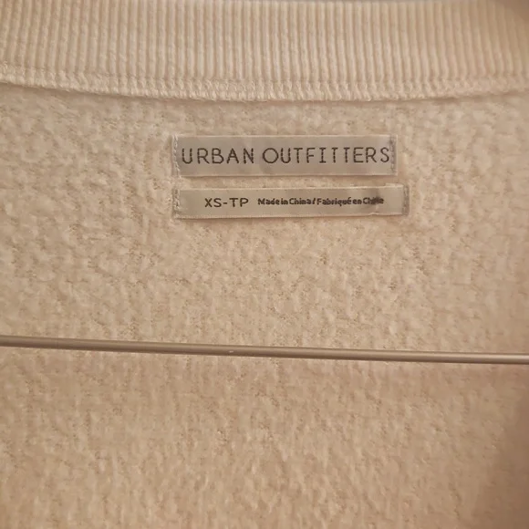 Urban Outfitters Cream Fuzzy Lillu V-Neck Pullover Sweater, XS, Oversized, Boxy - Picture 3 of 10